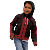New Zealand Maori Kowhaiwhai Kid Hoodie Whero Maui and Mangopare LT9 - Polynesian Pride