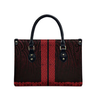 New Zealand Maori Kowhaiwhai Leather Bag Whero Maui and Mangopare - Polynesian Pride