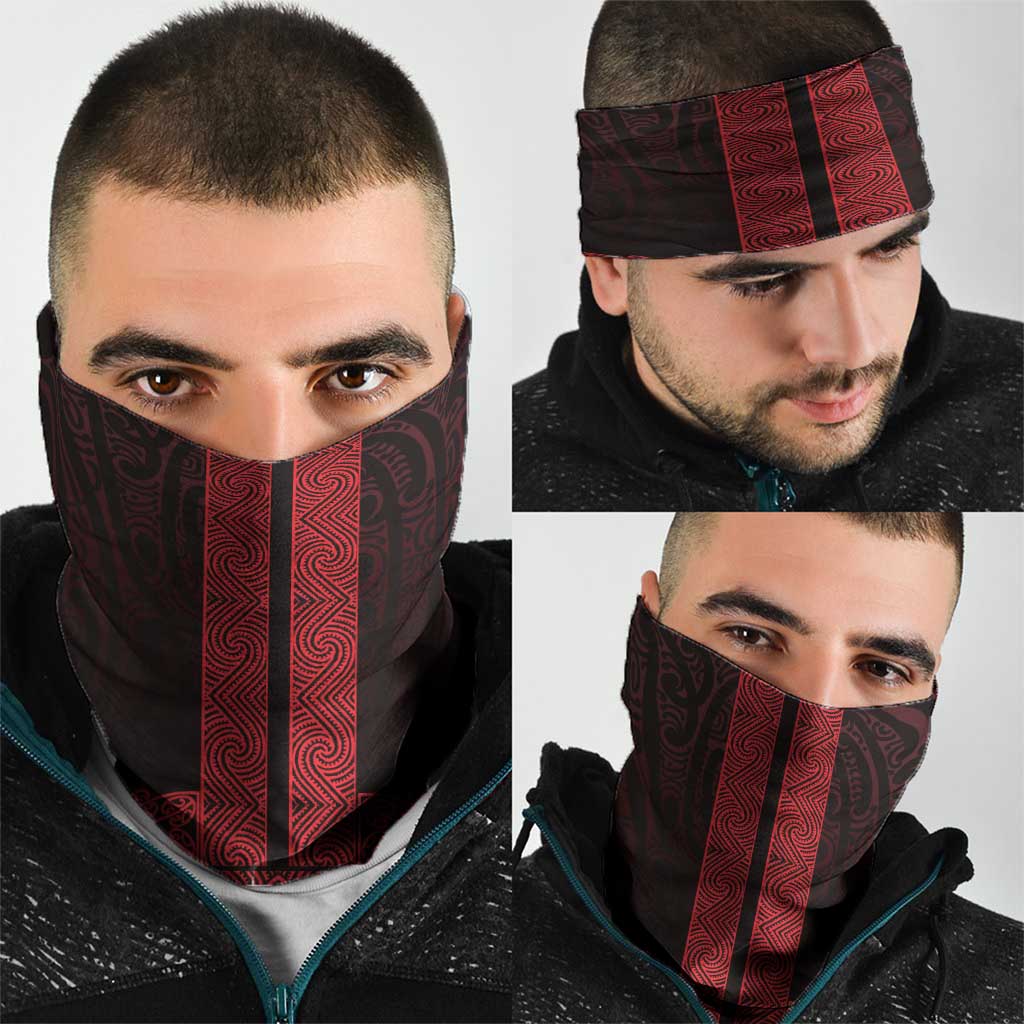 New Zealand Maori Kowhaiwhai Neck Gaiter Whero Maui and Mangopare - Polynesian Pride