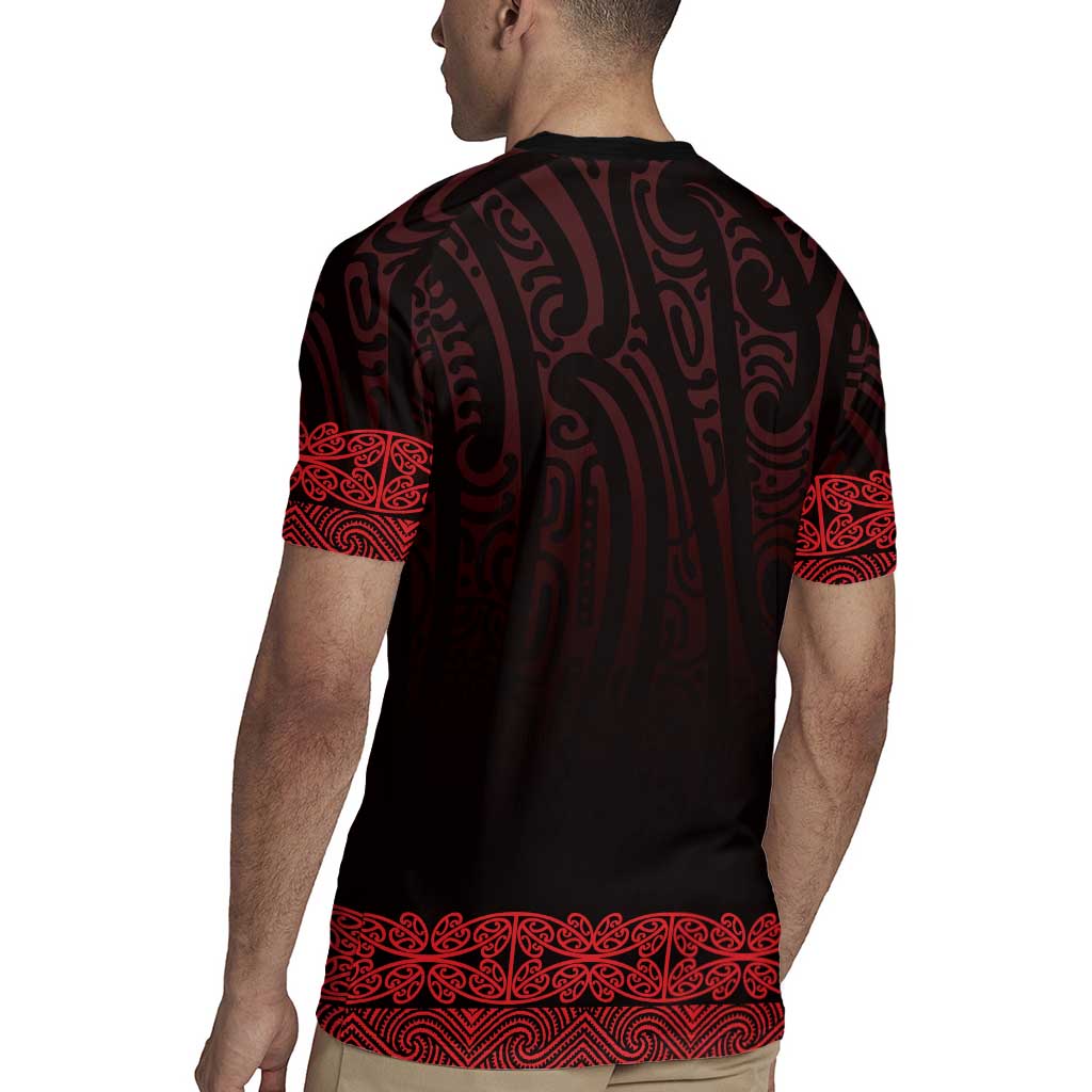 New Zealand Maori Kowhaiwhai Rugby Jersey Whero Maui and Mangopare LT9 - Polynesian Pride