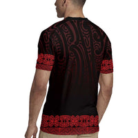 New Zealand Maori Kowhaiwhai Rugby Jersey Whero Maui and Mangopare LT9 - Polynesian Pride