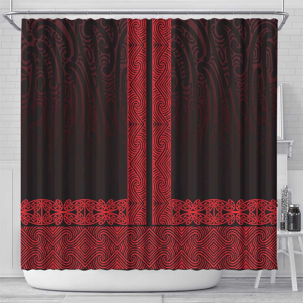 New Zealand Maori Kowhaiwhai Shower Curtain Whero Maui and Mangopare LT9 - Polynesian Pride