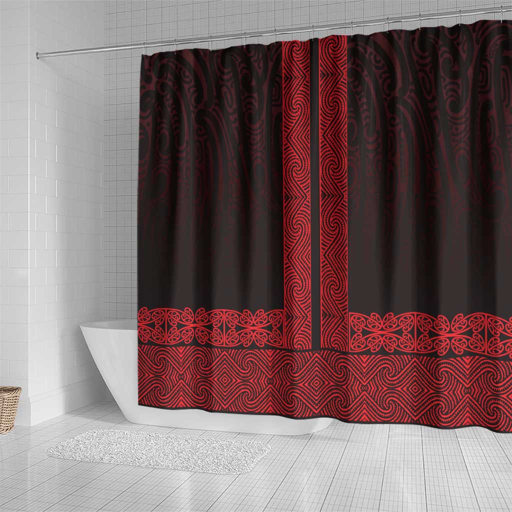New Zealand Maori Kowhaiwhai Shower Curtain Whero Maui and Mangopare LT9 - Polynesian Pride