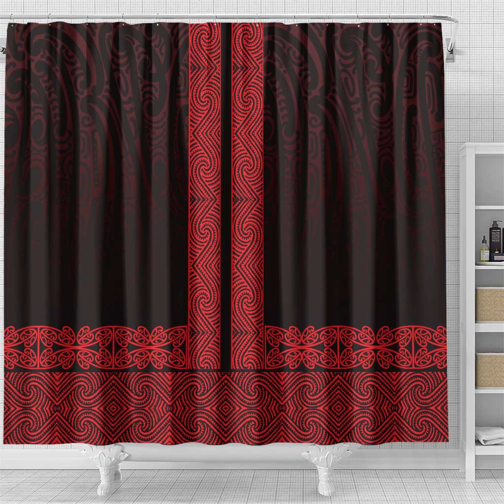 New Zealand Maori Kowhaiwhai Shower Curtain Whero Maui and Mangopare LT9 - Polynesian Pride