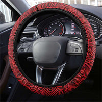 New Zealand Maori Kowhaiwhai Steering Wheel Cover Whero Maui and Mangopare LT9 - Polynesian Pride