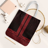 New Zealand Maori Kowhaiwhai Tote Bag Whero Maui and Mangopare LT9 White Strap One Size Red - Polynesian Pride