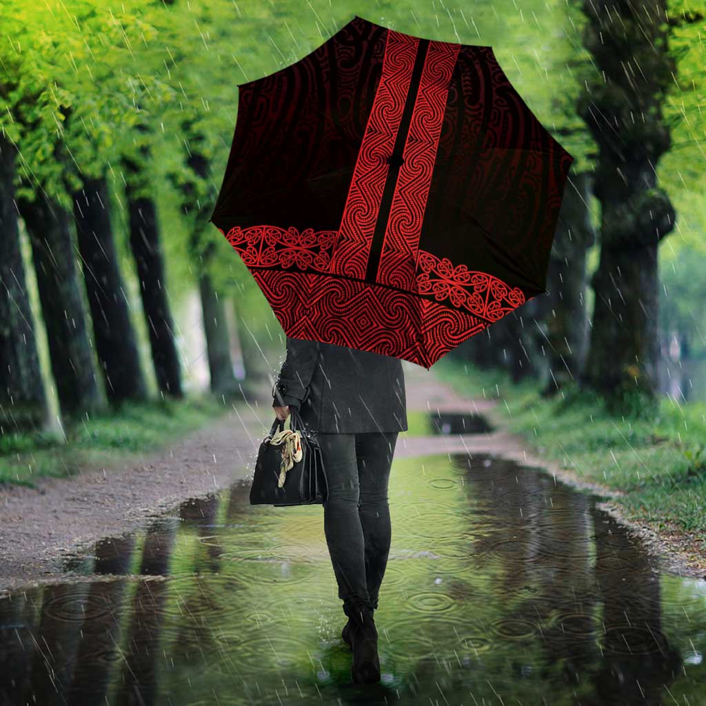New Zealand Maori Kowhaiwhai Umbrella Whero Maui and Mangopare - Polynesian Pride