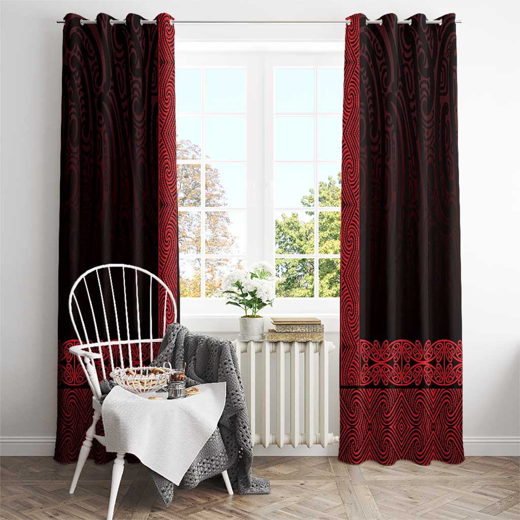 New Zealand Maori Kowhaiwhai Window Curtain Whero Maui and Mangopare
