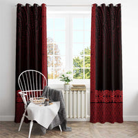 New Zealand Maori Kowhaiwhai Window Curtain Whero Maui and Mangopare
