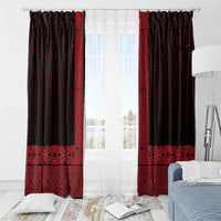 New Zealand Maori Kowhaiwhai Window Curtain Whero Maui and Mangopare