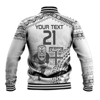 Custom Fiji Black Fern Baseball Jacket Maori Warroir with Fijian Masi Pattern LT9 - Polynesian Pride