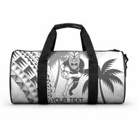 Custom Fiji Black Fern Duffle Bag Maori Warrior with Fijian Masi Pattern LT9 One size White - Polynesian Pride