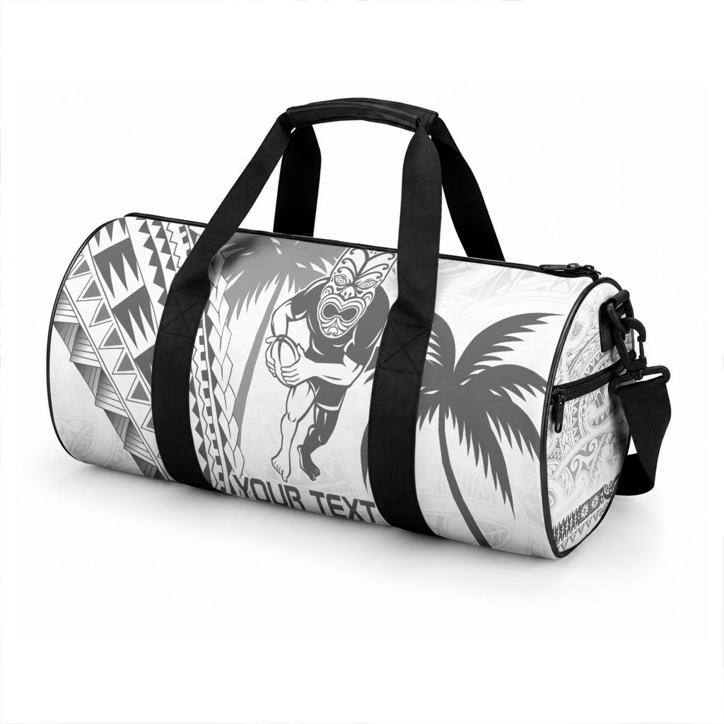 Custom Fiji Black Fern Duffle Bag Maori Warrior with Fijian Masi Pattern LT9 - Polynesian Pride