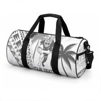 Custom Fiji Black Fern Duffle Bag Maori Warrior with Fijian Masi Pattern LT9 - Polynesian Pride