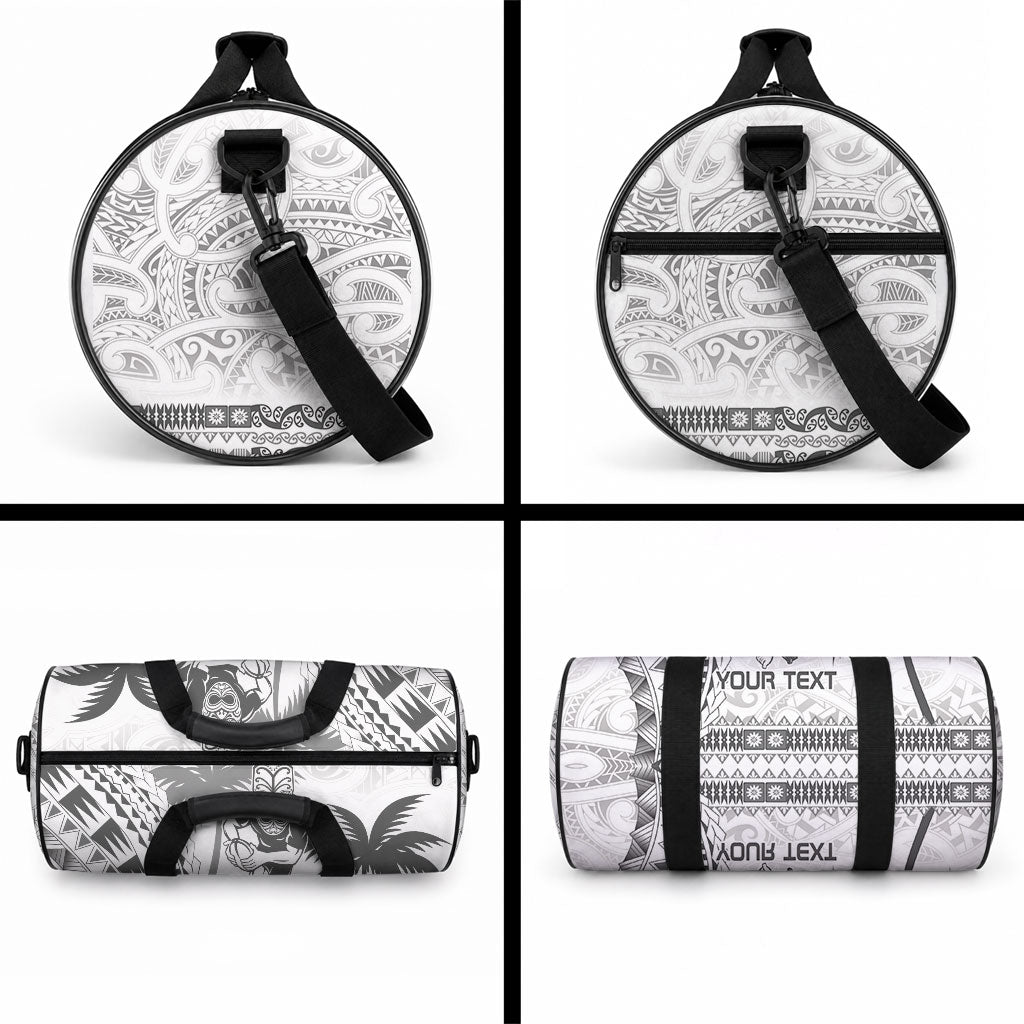 Custom Fiji Black Fern Duffle Bag Maori Warrior with Fijian Masi Pattern LT9 - Polynesian Pride