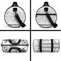 Custom Fiji Black Fern Duffle Bag Maori Warrior with Fijian Masi Pattern LT9 - Polynesian Pride