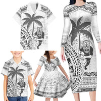 Custom Fiji Black Fern Family Matching Long Sleeve Bodycon Dress and Hawaiian Shirt Maori Warroir with Fijian Masi Pattern LT9 - Polynesian Pride