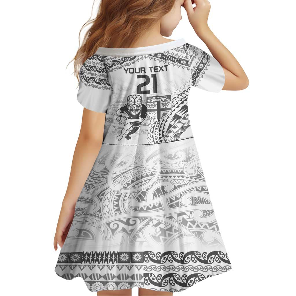 Custom Fiji Black Fern Family Matching Off Shoulder Short Dress and Hawaiian Shirt Maori Warroir with Fijian Masi Pattern LT9 - Polynesian Pride