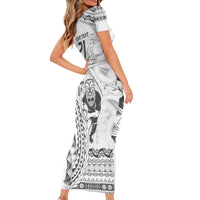 Custom Fiji Black Fern Family Matching Short Sleeve Bodycon Dress and Hawaiian Shirt Maori Warroir with Fijian Masi Pattern LT9 - Polynesian Pride