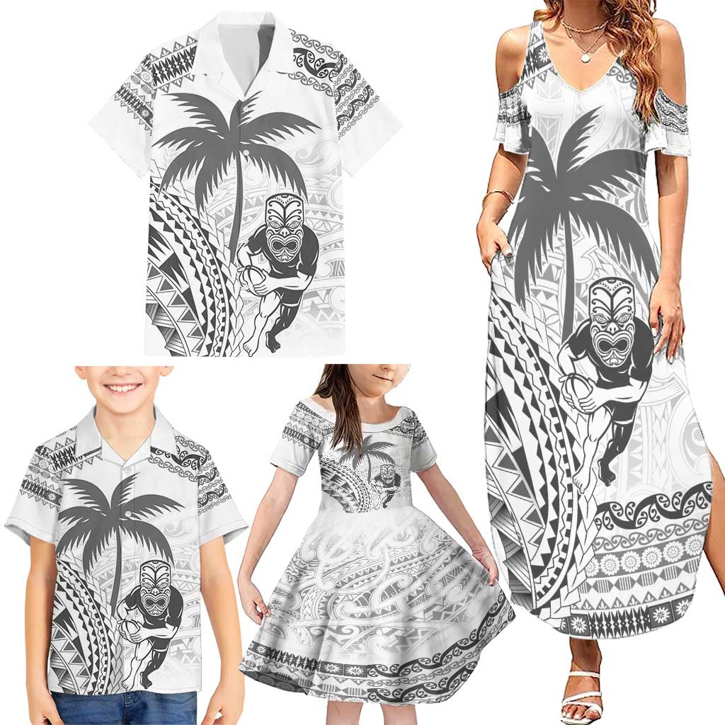 Custom Fiji Black Fern Family Matching Summer Maxi Dress and Hawaiian Shirt Maori Warroir with Fijian Masi Pattern LT9 - Polynesian Pride