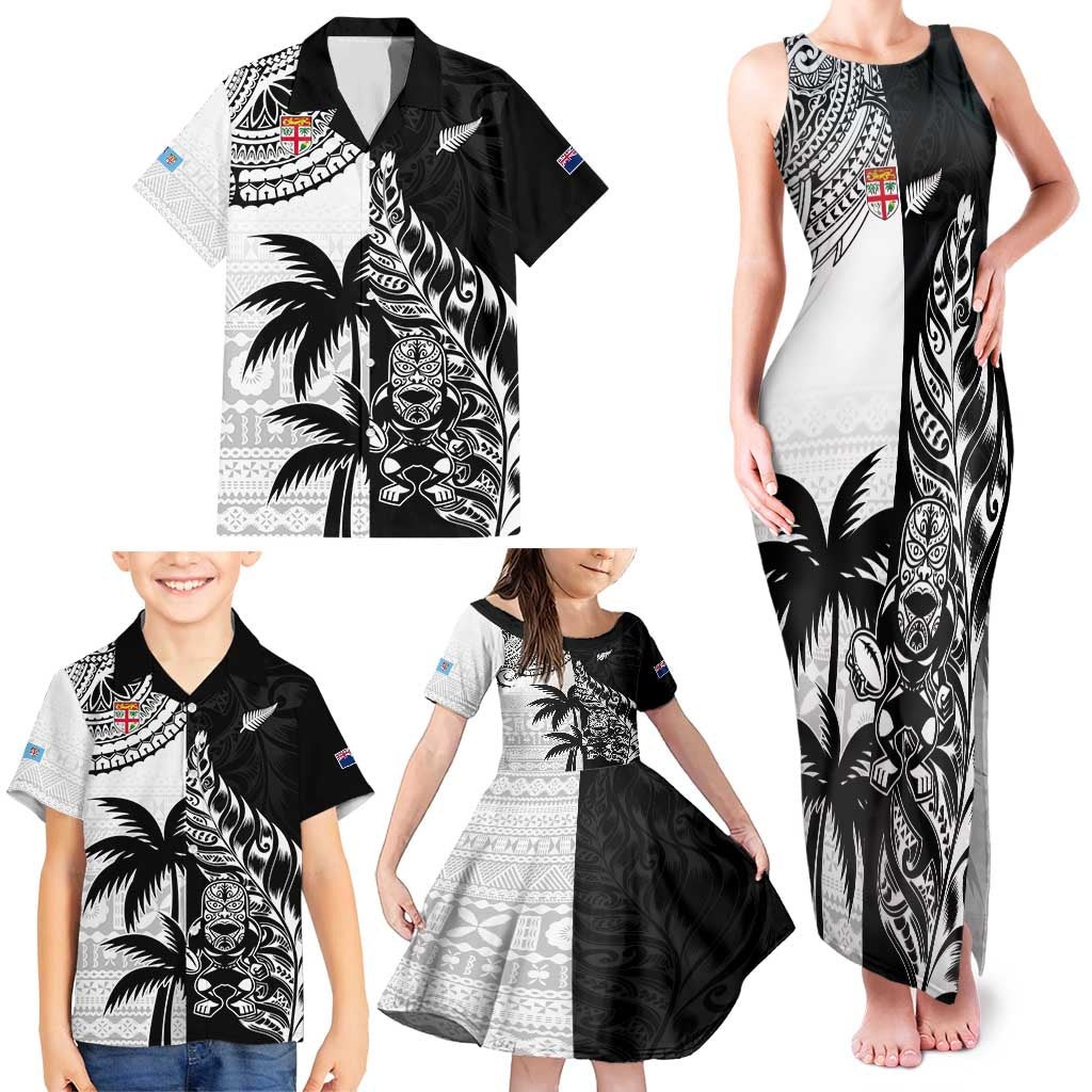 Custom Fiji New Zealand Family Matching Tank Maxi Dress and Hawaiian Shirt Maori mix Tapa Pattern Version LT9 - Polynesian Pride