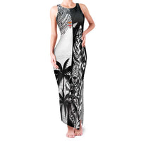 Custom Fiji New Zealand Family Matching Tank Maxi Dress and Hawaiian Shirt Maori mix Tapa Pattern Version LT9 Mom's Dress Black - Polynesian Pride
