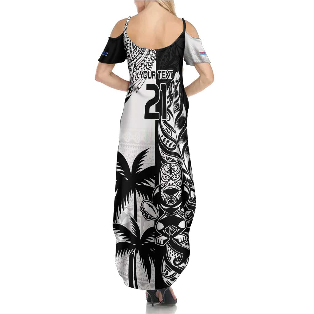 Custom Fiji New Zealand Summer Maxi Dress Maori mix Tapa Pattern Version LT9 - Polynesian Pride