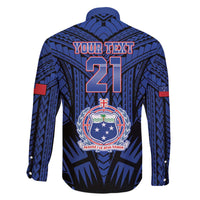Custom Manu Samoa Sevens Rugby Family Matching Off The Shoulder Long Sleeve Dress and Hawaiian Shirt Samoan Tribal Tattoo LT9 - Polynesian Pride