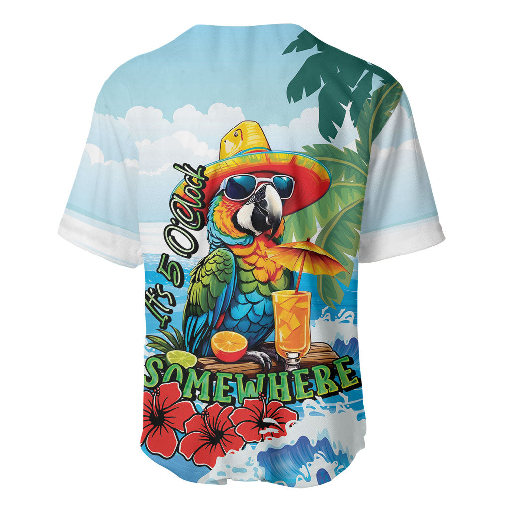 Funny Parrot Margarita Five O'clock Somewhere Baseball Jersey