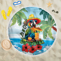 Funny Parrot Margarita Five O'clock Somewhere Beach Blanket