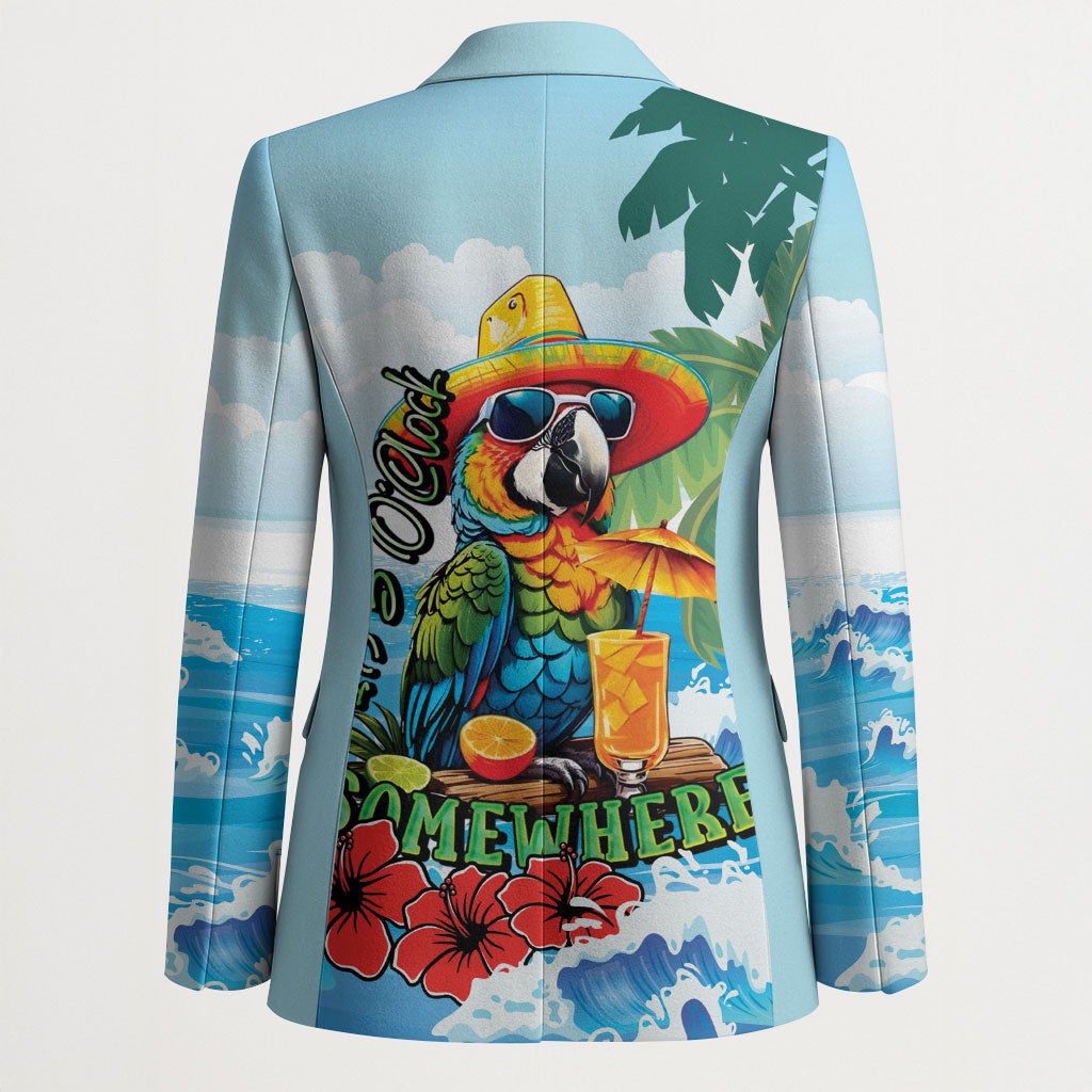 Funny Parrot Margarita Five O'clock Somewhere Blazer