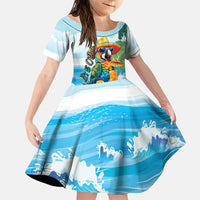 Funny Parrot Margarita Five O'clock Somewhere Family Matching Tank Maxi Dress and Hawaiian Shirt