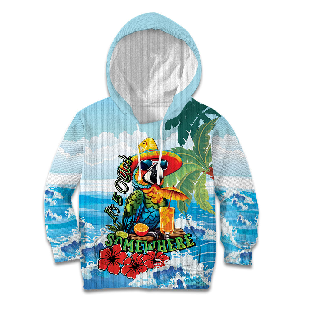 Funny Parrot Margarita Five O'clock Somewhere Kid Hoodie