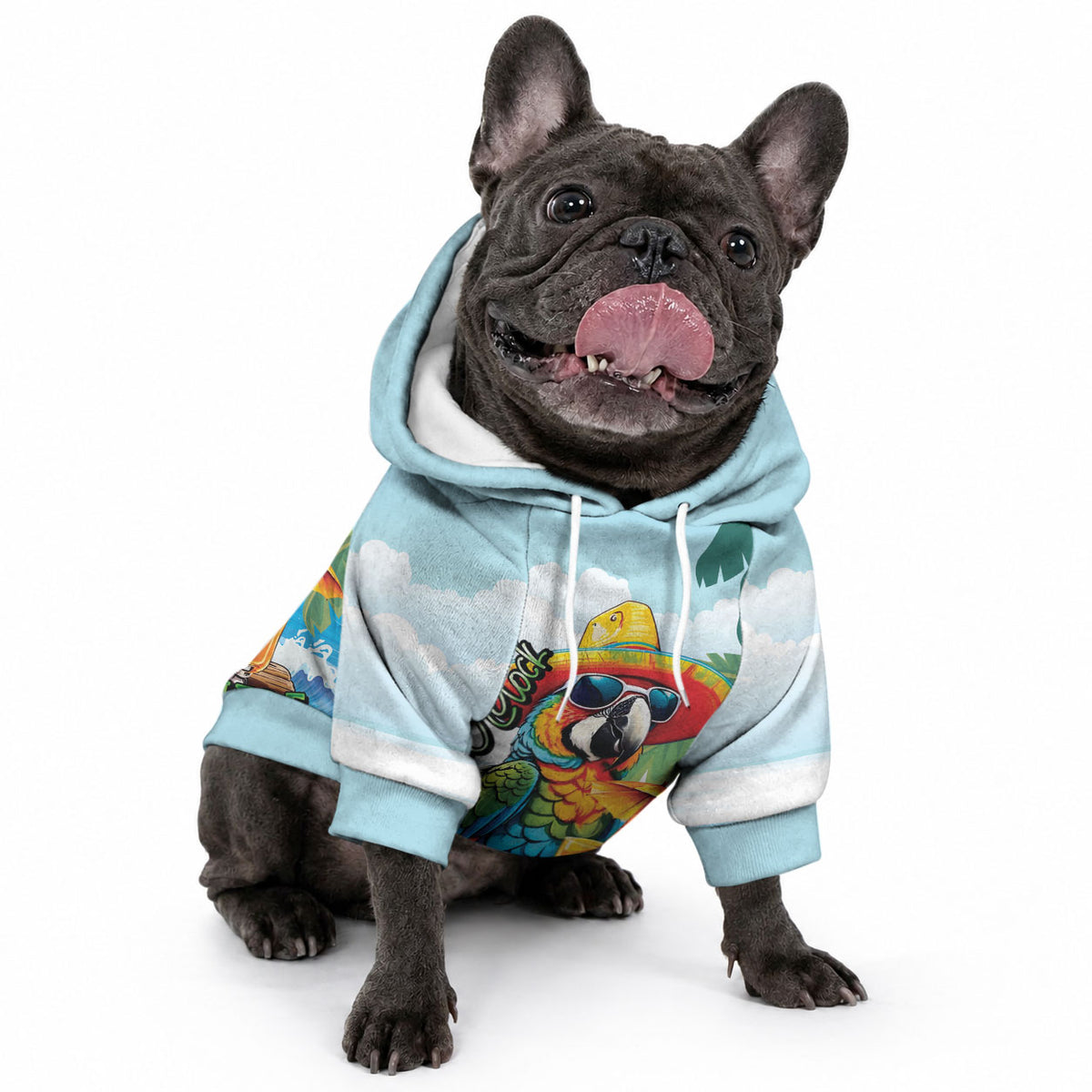 Funny Parrot Margarita Five O'clock Somewhere Pet Hoodie LT9 - Polynesian Pride