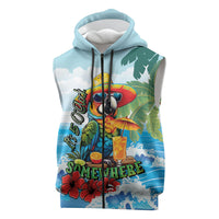 Funny Parrot Margarita Five O'clock Somewhere Sleeveless Zip Hoodie
