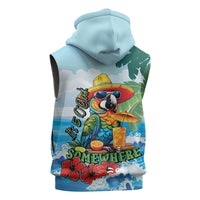 Funny Parrot Margarita Five O'clock Somewhere Sleeveless Zip Hoodie