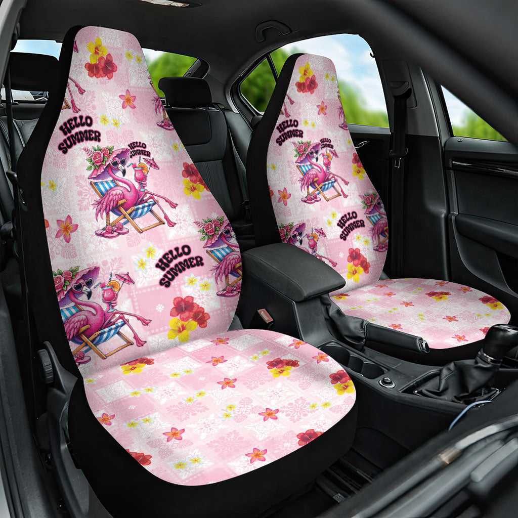 Hawaii Flamingo Hello Summer Car Seat Cover Hawaiian Quilt Pattern LT9 One Size Pink - Polynesian Pride