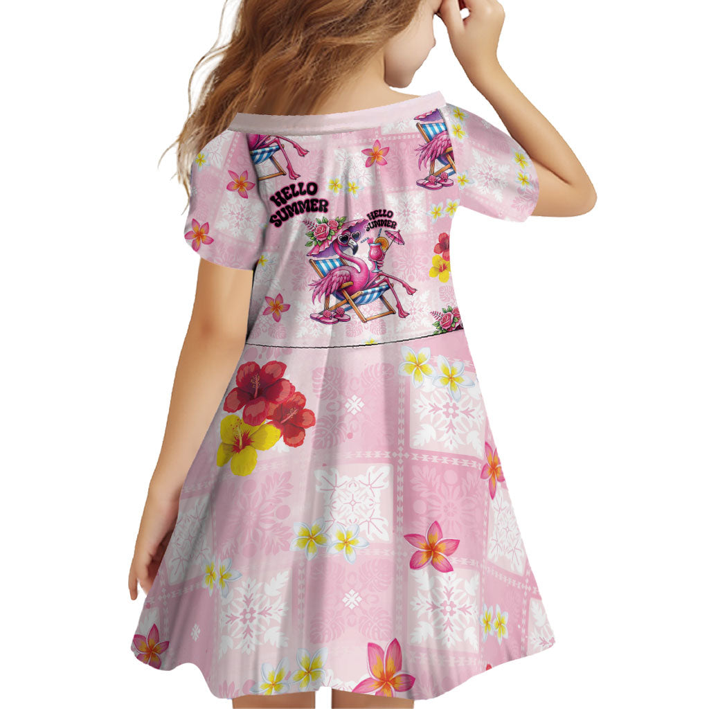Hawaii Flamingo Hello Summer Family Matching Off The Shoulder Long Sleeve Dress and Hawaiian Shirt Hawaiian Quilt Pattern