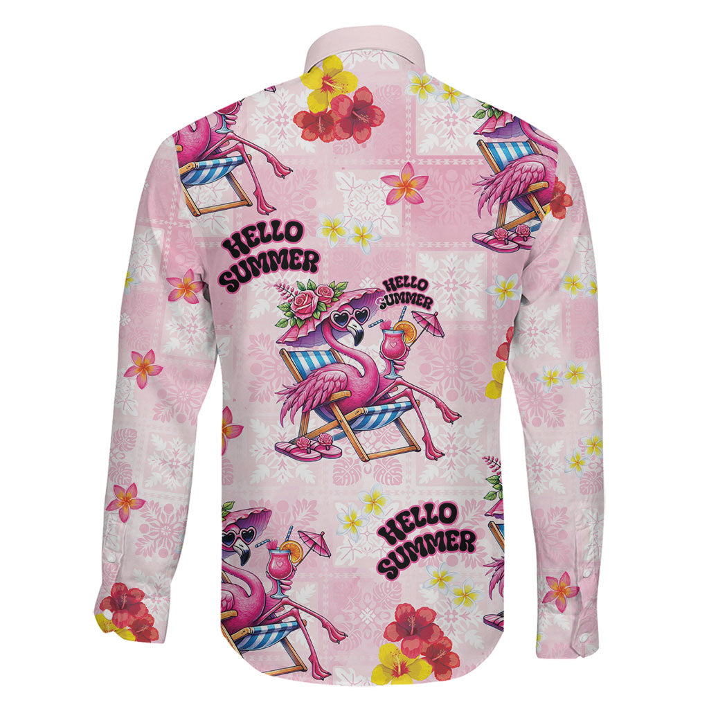 Hawaii Flamingo Hello Summer Family Matching Off Shoulder Maxi Dress and Hawaiian Shirt Hawaiian Quilt Pattern