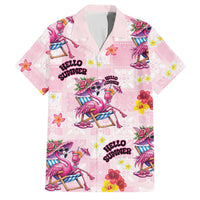 Hawaii Flamingo Hello Summer Family Matching Off Shoulder Short Dress and Hawaiian Shirt Hawaiian Quilt Pattern