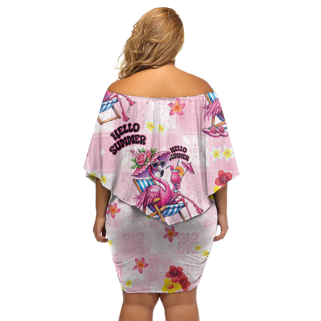 Hawaii Flamingo Hello Summer Family Matching Off Shoulder Short Dress and Hawaiian Shirt Hawaiian Quilt Pattern