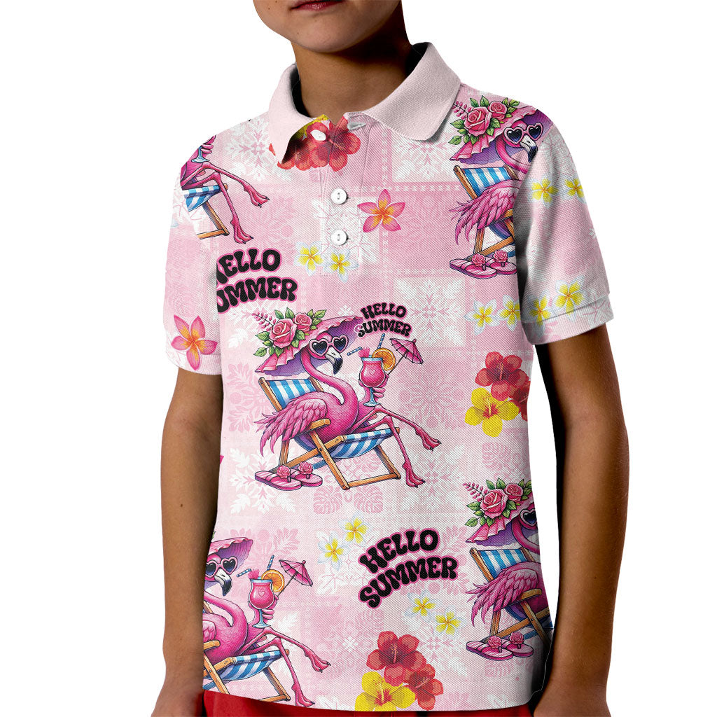 Hawaii Flamingo Hello Summer Kid Polo Shirt Hawaiian Quilt Pattern