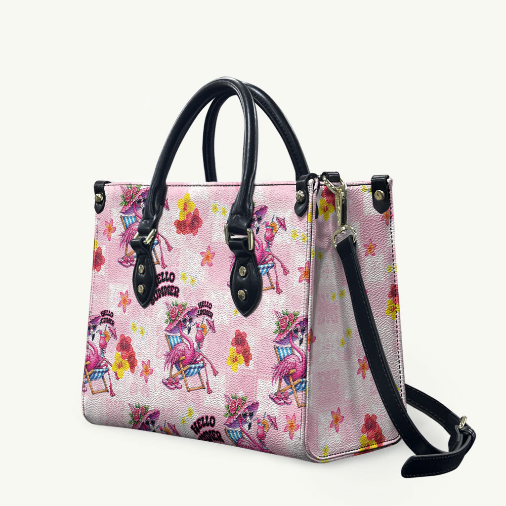 Hawaii Flamingo Hello Summer Leather Bag Hawaiian Quilt Pattern LT9 Pink - Polynesian Pride
