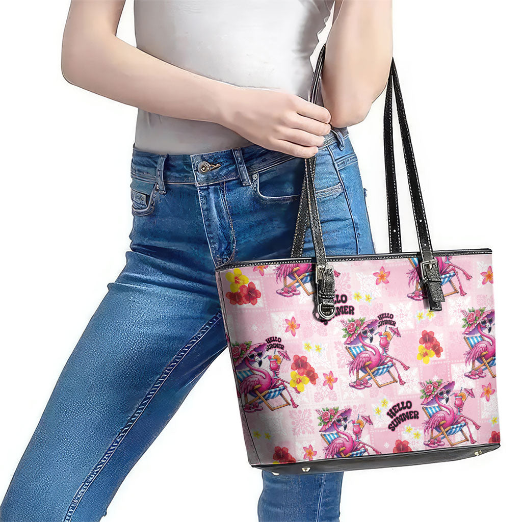 Hawaii Flamingo Hello Summer Leather Tote Bag Hawaiian Quilt Pattern