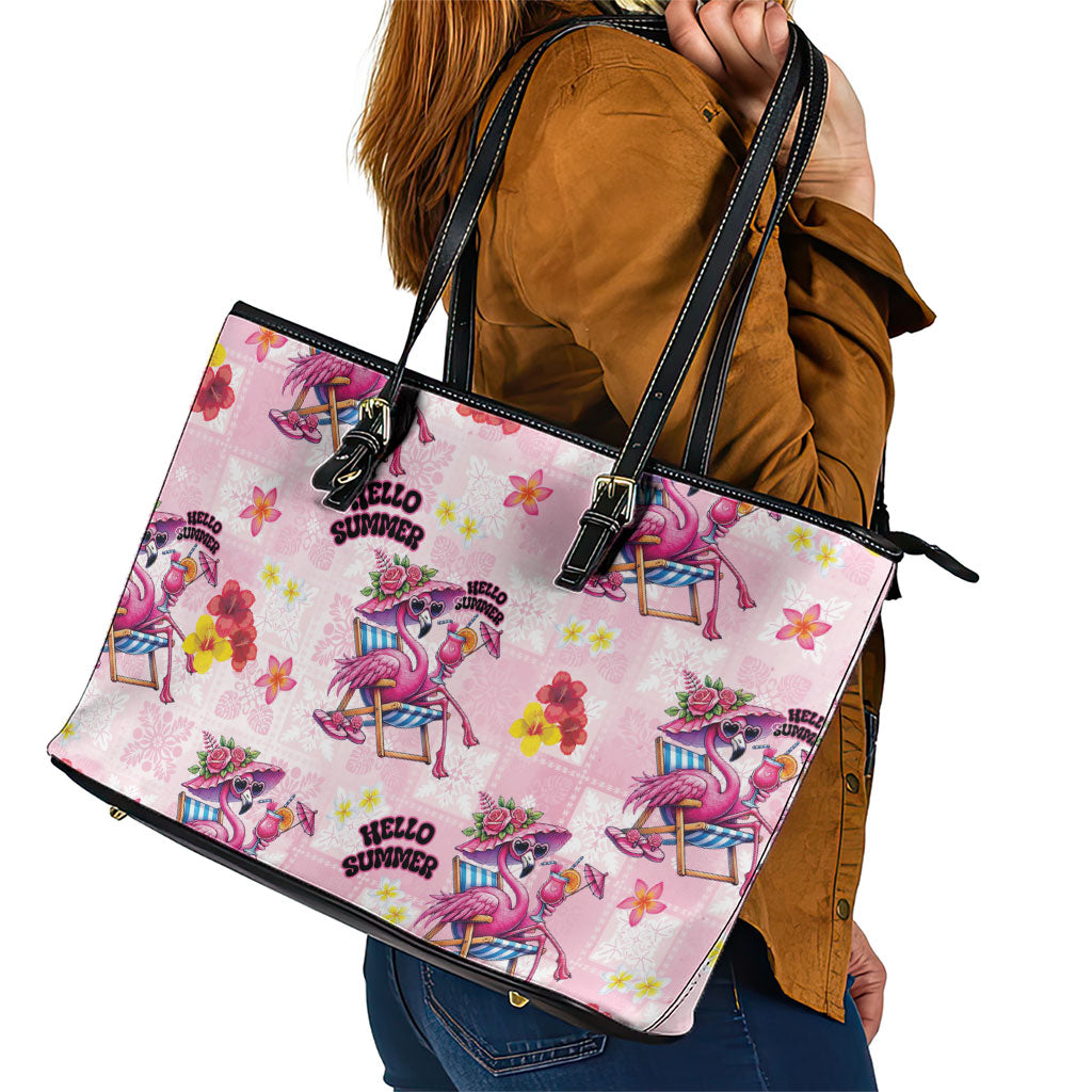 Hawaii Flamingo Hello Summer Leather Tote Bag Hawaiian Quilt Pattern