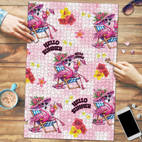 Hawaii Flamingo Hello Summer Puzzle Hawaiian Quilt Pattern