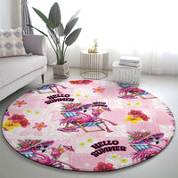 Hawaii Flamingo Hello Summer Round Carpet Hawaiian Quilt Pattern