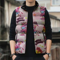 Hawaii Flamingo Hello Summer Sleeveless Puffer Jacket Hawaiian Quilt Pattern