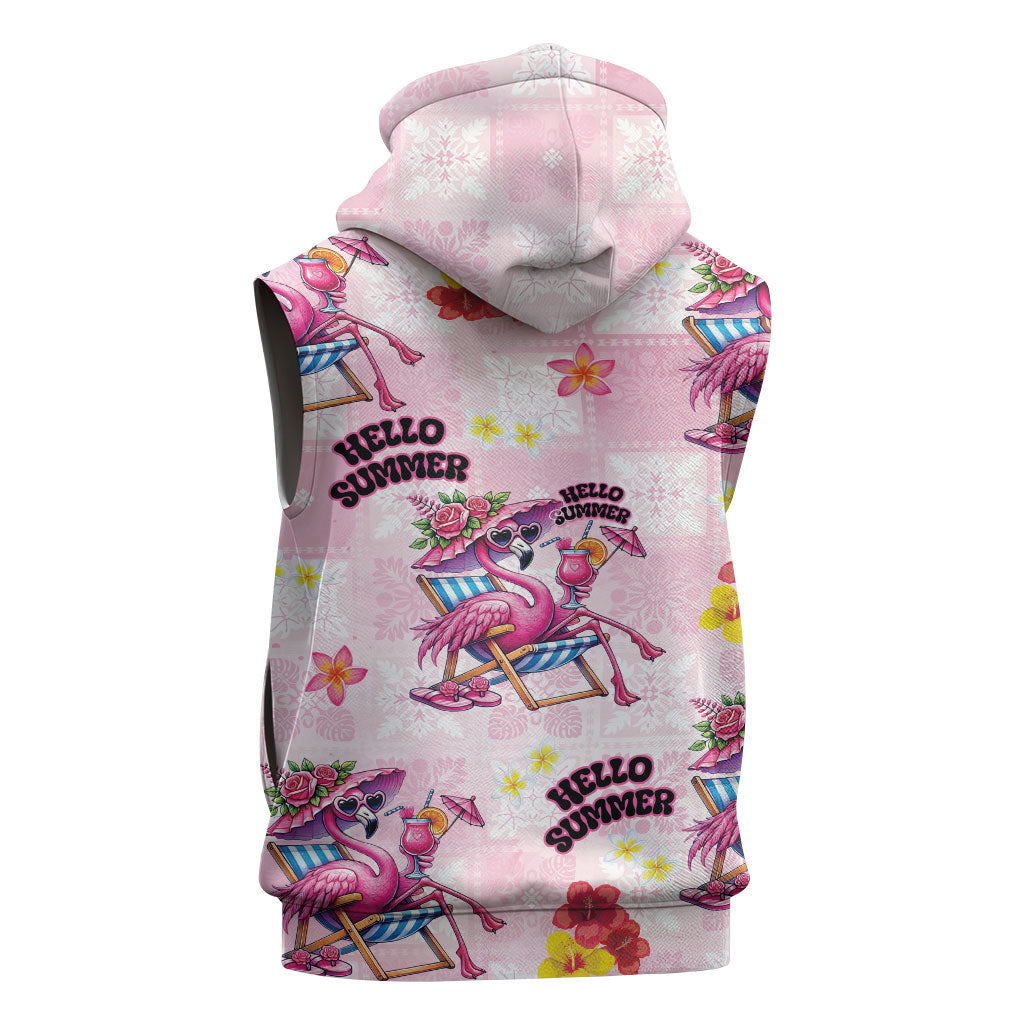 Hawaii Flamingo Hello Summer Sleeveless Zip Hoodie Hawaiian Quilt Pattern