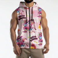 Hawaii Flamingo Hello Summer Sleeveless Zip Hoodie Hawaiian Quilt Pattern